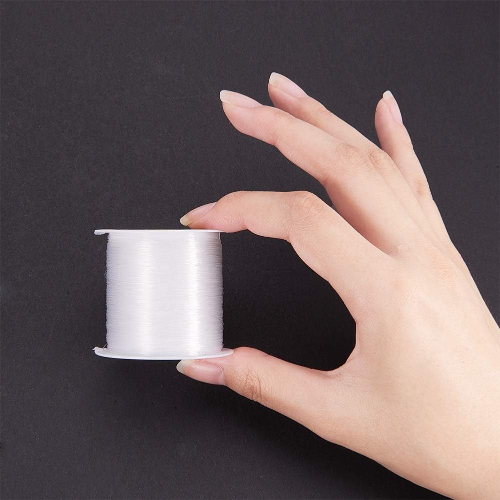 142 Yards 0.2mm Clear String Fishing Line Invisible Beading Cords Nylon Thread String Inelastic Jewelry Wire for Christmas Bracelet Jewelry Making Ornaments Hanging Party Decor Seed Beads
