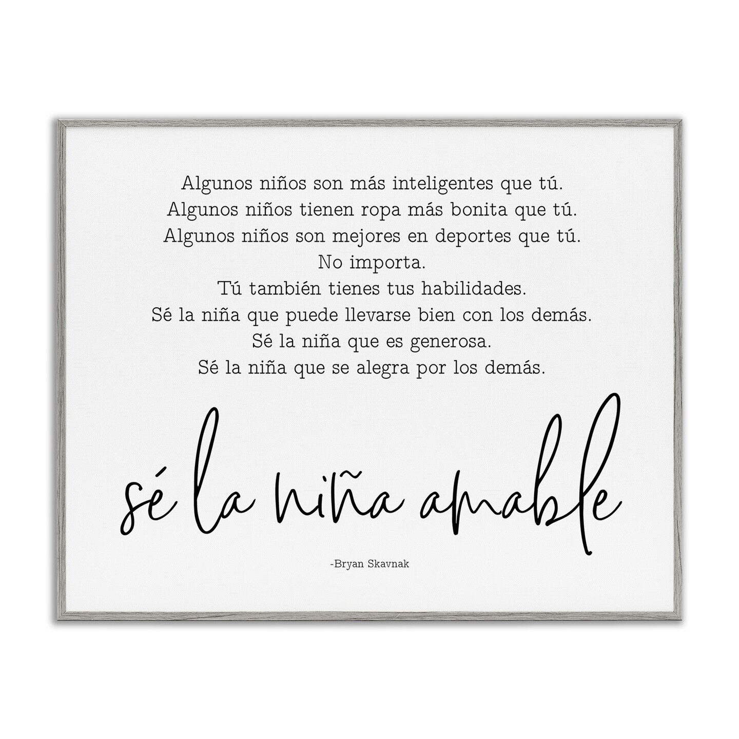 Stupell Industries Se la Ni&#xF1;a Amable Framed Giclee Art