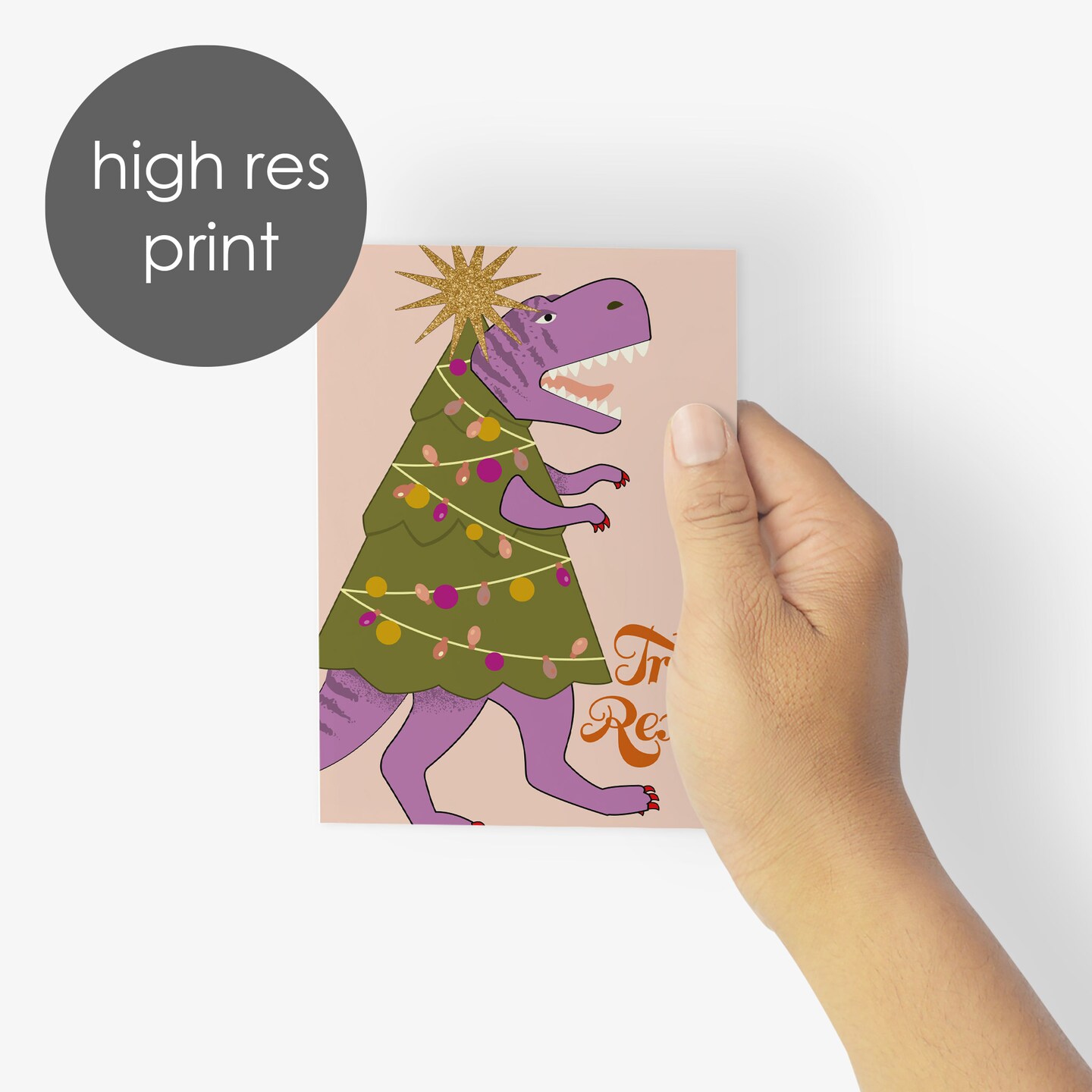 Dinosaur Christmas Greeting Cards Boxed Set of 24 Holiday Notecards Featuring "Tree Rex" Designs, Perfect for Kids, Boys, and Dino Lovers