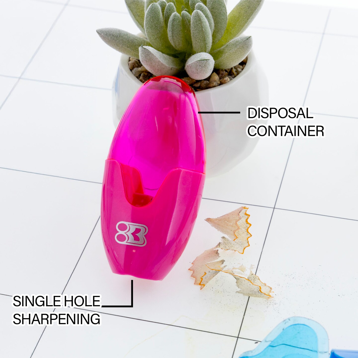 BAZIC Noah Sharpener w/ Receptacle (3/Pack)