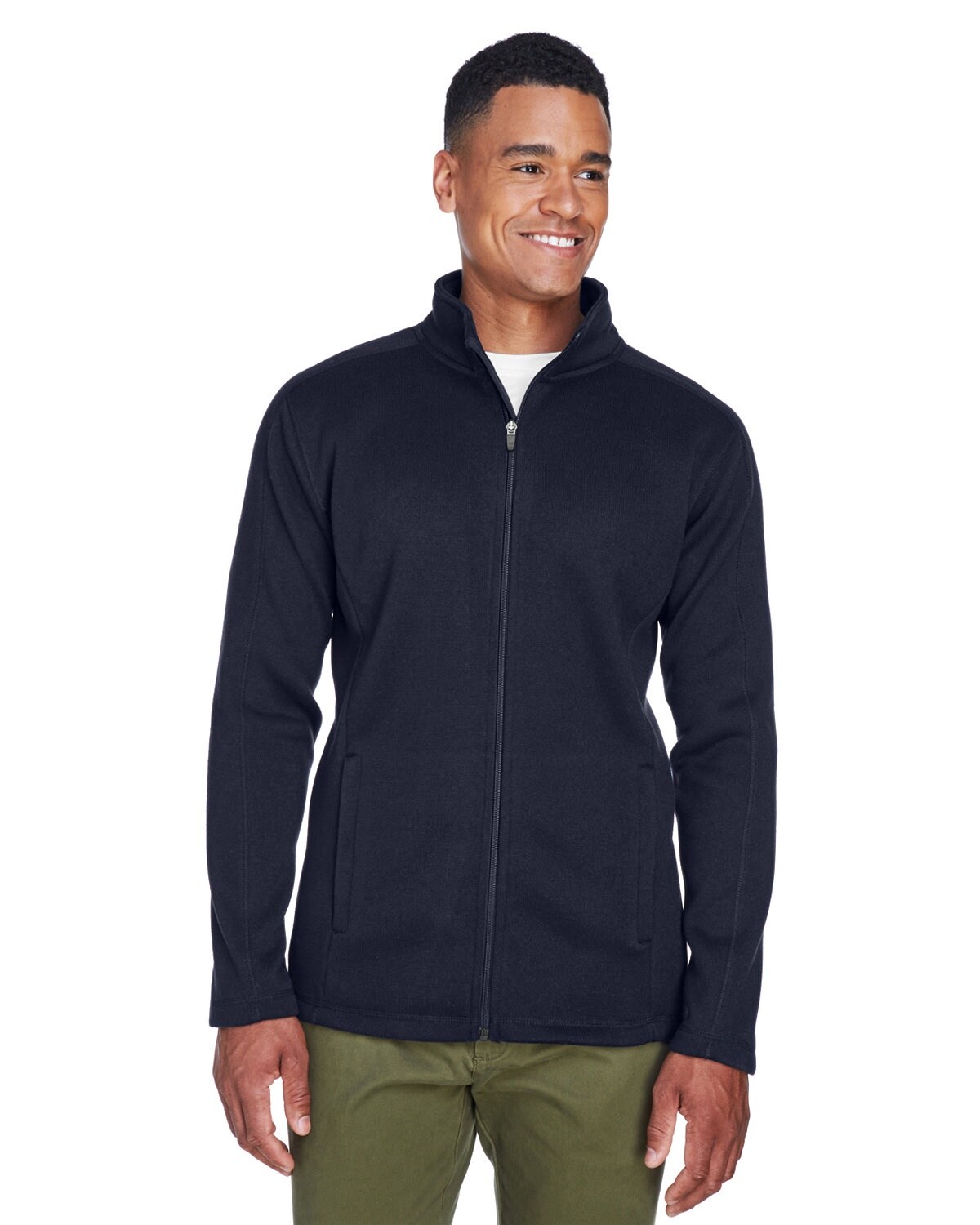 Devon & Jones® Men's Bristol Full-Zip Turtle Neck Long Sleeve Sweater Fleece Jacket