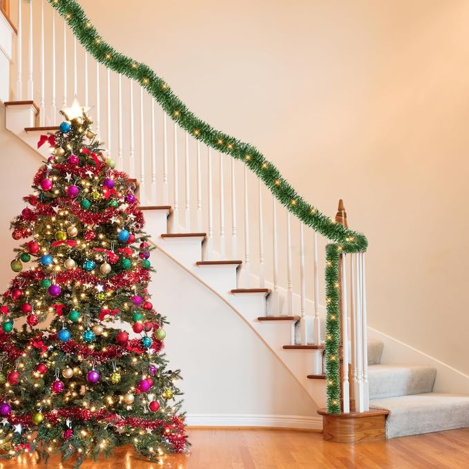 6FT Real Touch Pine Garland Christmas Decoration,Artificial Faux Cedar Garland for Christmas Table Fireplace Mentle Wall Home Decoration