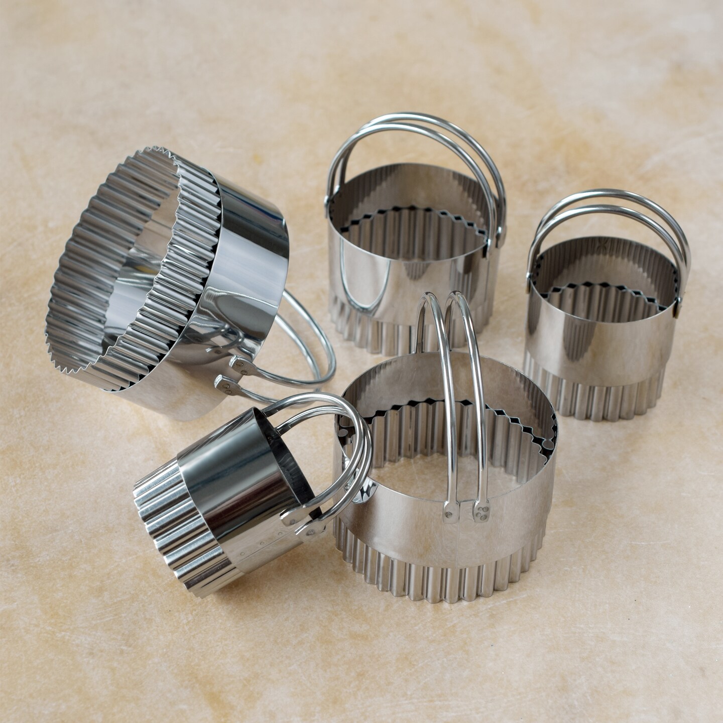 Fluted Biscuit Cutters S/S 5 PC Set