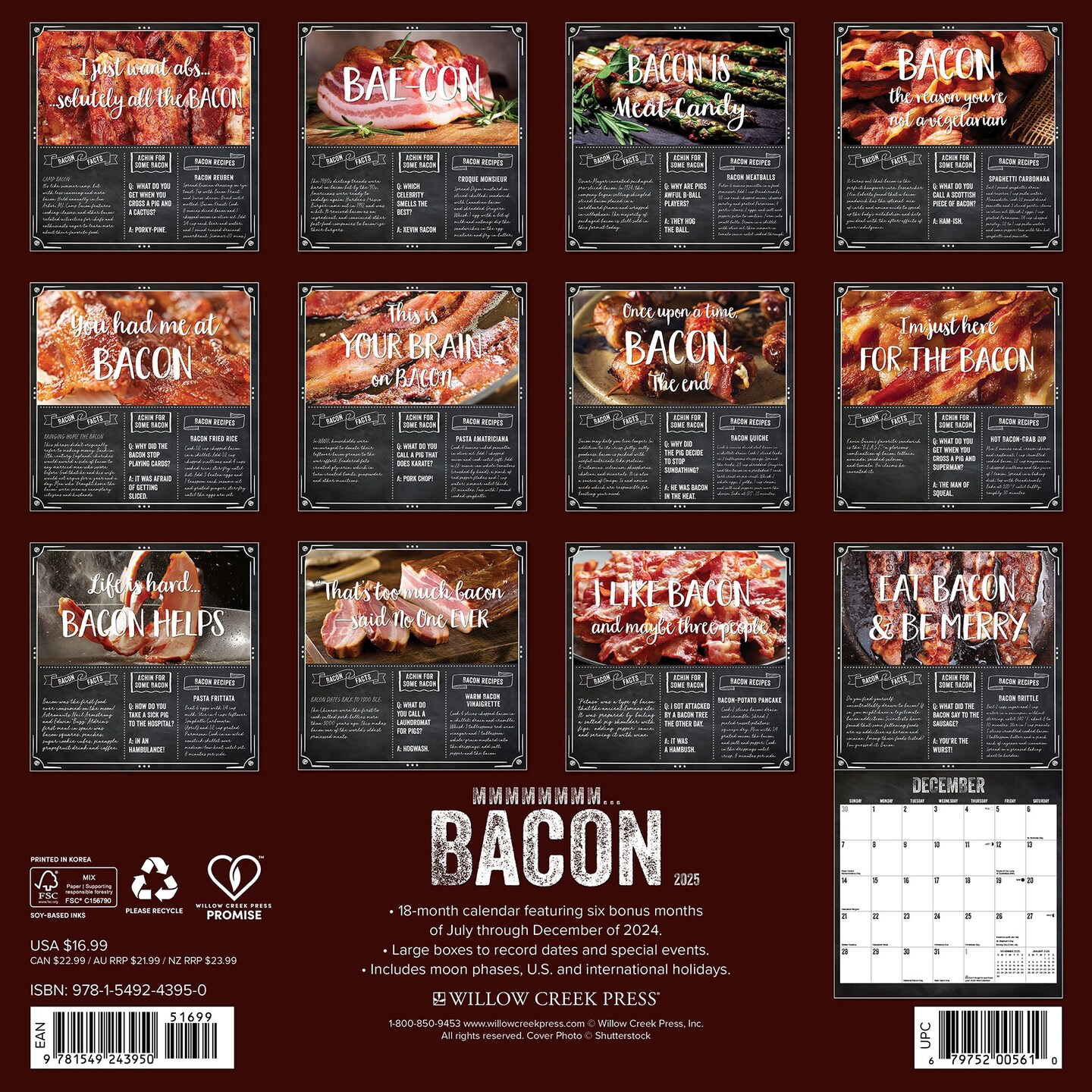MMMMMMMM&#x2026; Bacon 2025 Wall Calendar