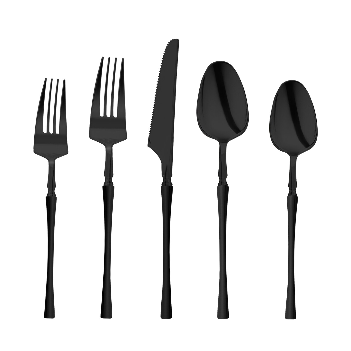 Solid Black Moderno Disposable Plastic Cutlery Set (480 Guests)