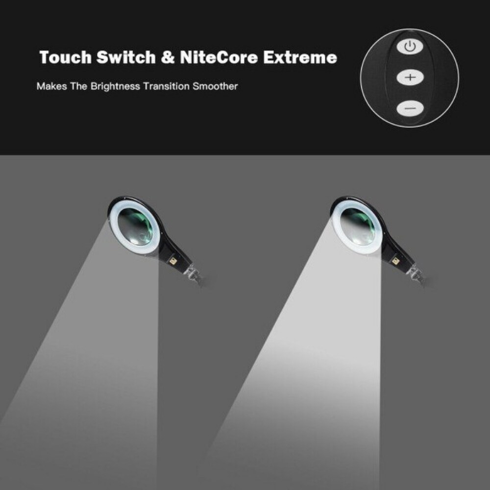 LED Magnifying Glass Desk Lamp with Swivel Arm Suitable for Tabletop