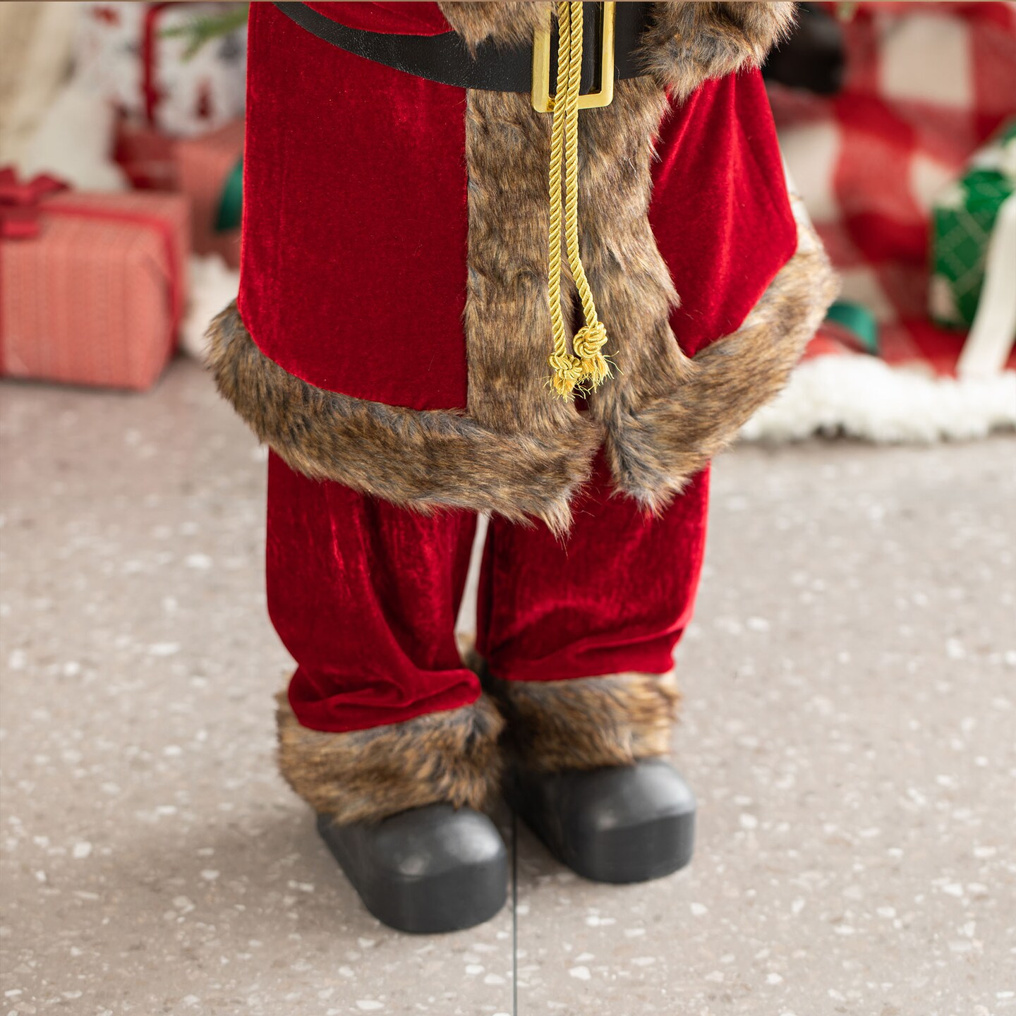 35&#x22;H Oversized Faux Fur Christmas Santa Figurine