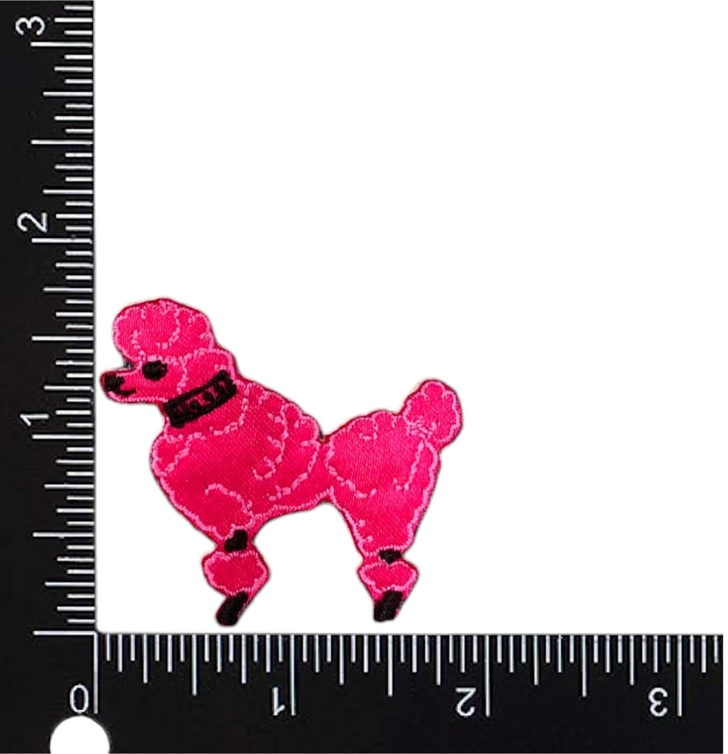 Hot Pink Poodle, Pets, Embroidered, Iron on Patch