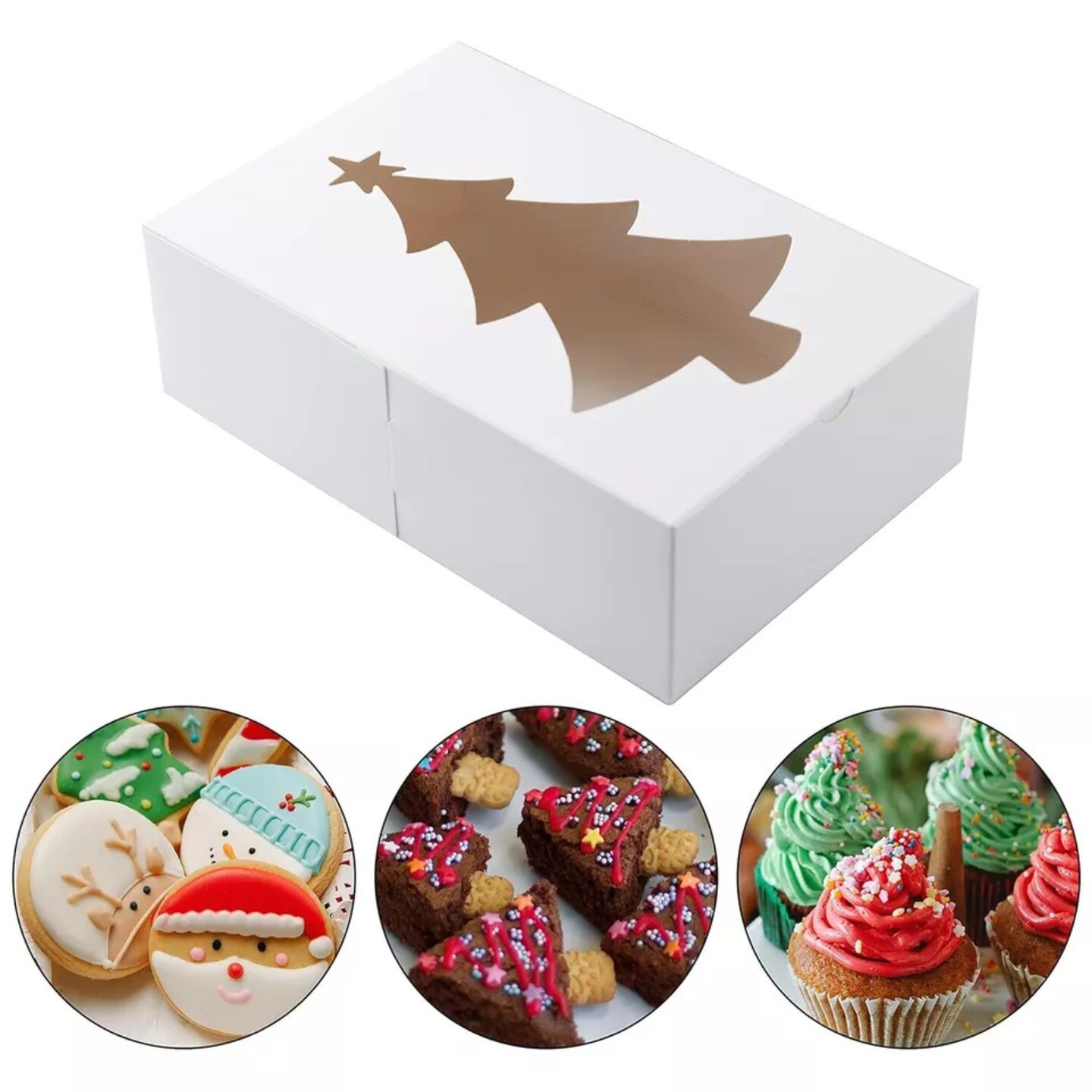 Kitcheniva 24 Pcs Plain White Treat Christmas Cookie Boxes Gift