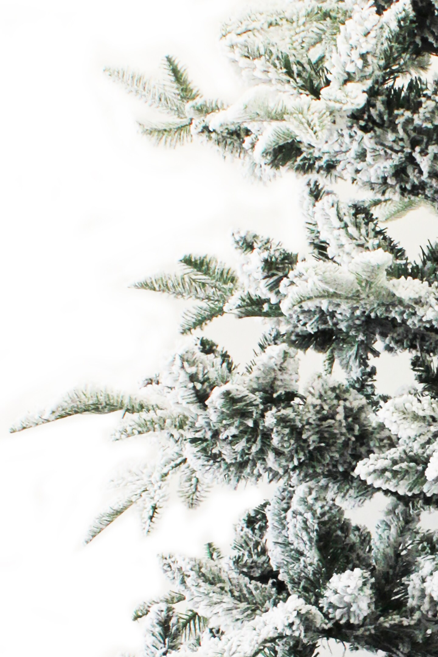 Perfect Holiday Calgary Spruce Artificial Christmas Tree - Snow Flocked