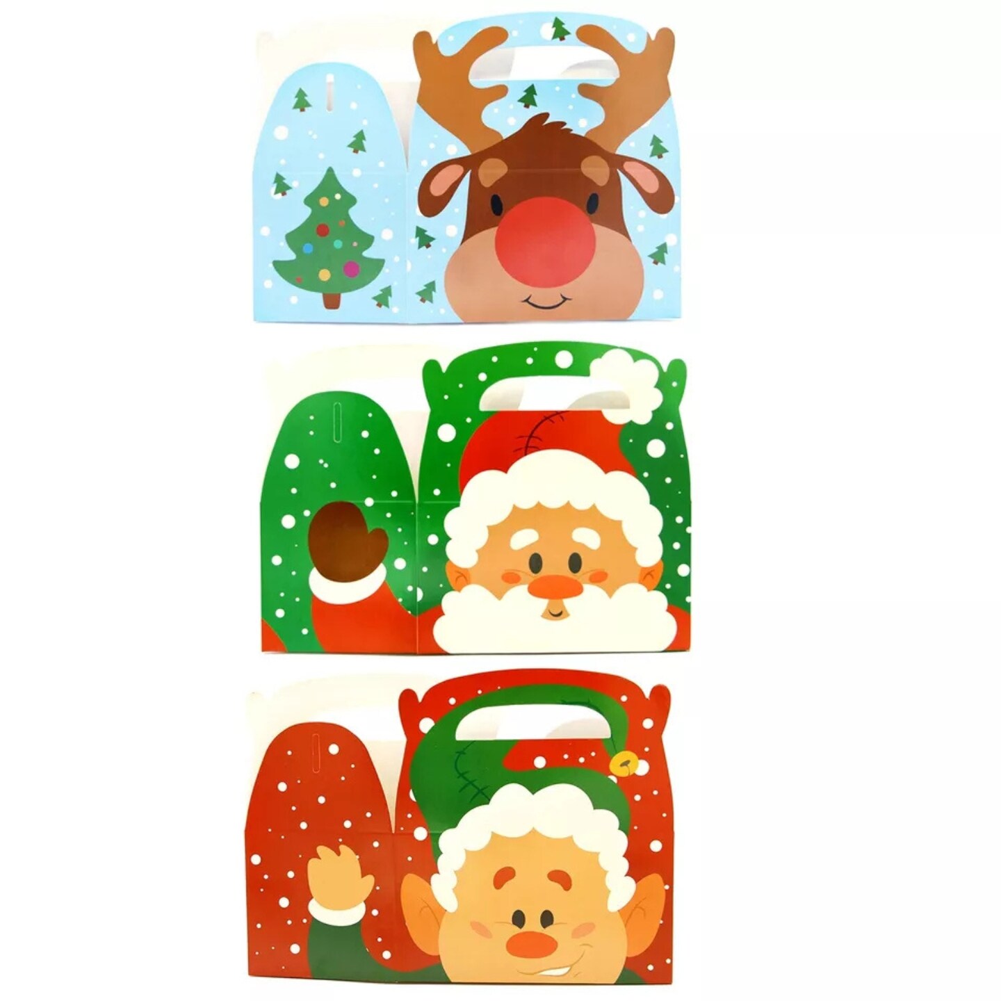 Kitcheniva 24 Pcs 3D Christmas House Cardboard Gift Treat Boxes