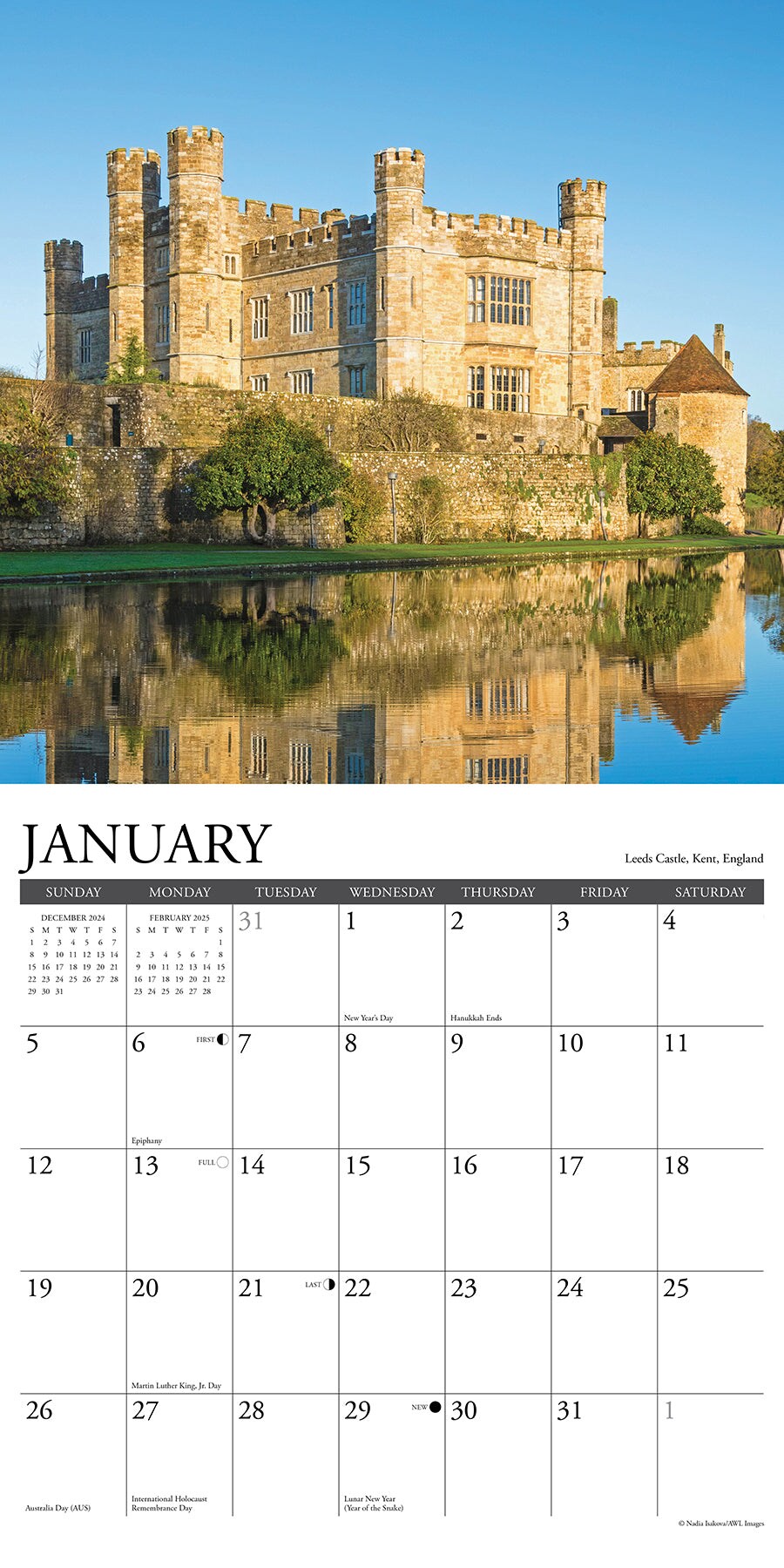 Castles 2025 Wall Calendar