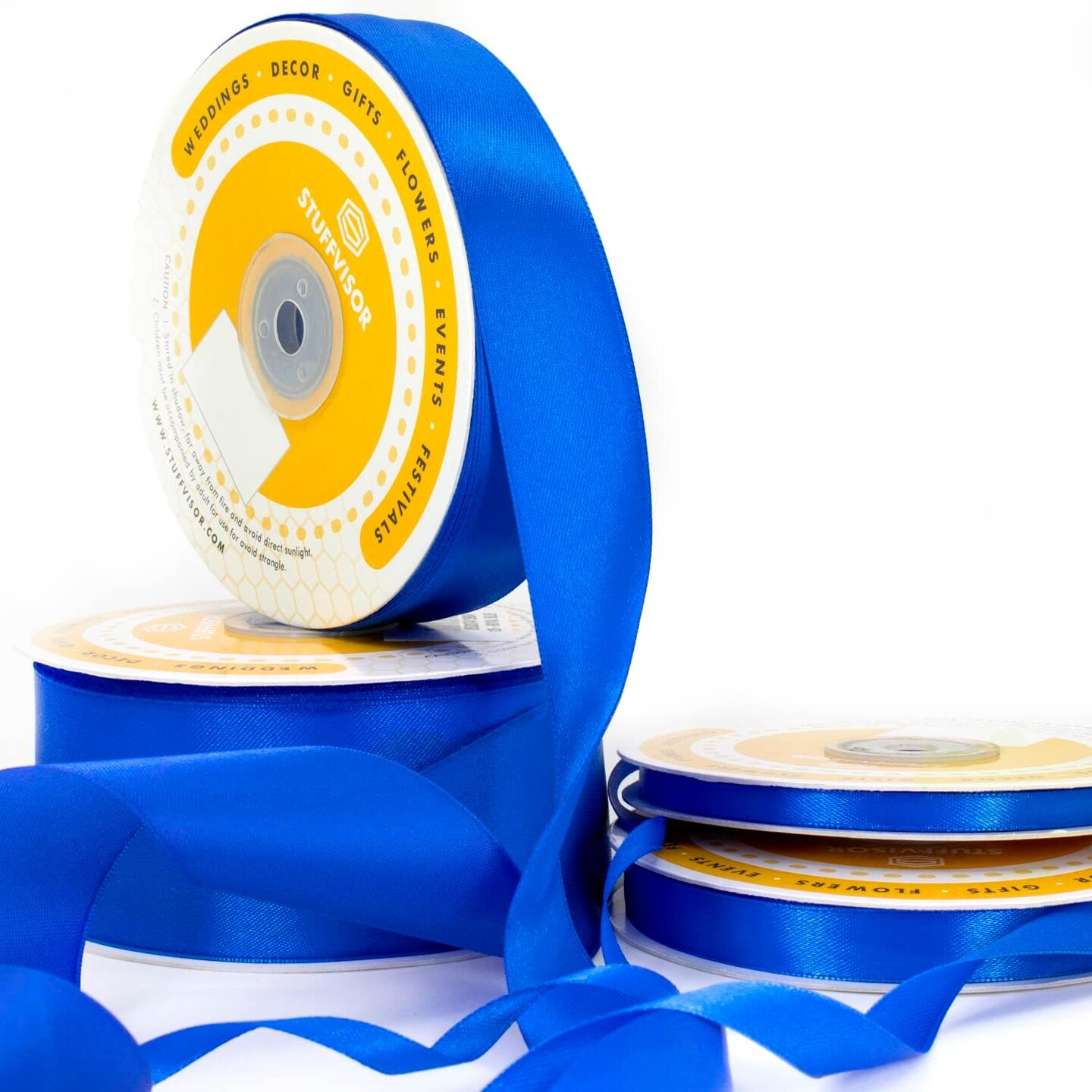 Royal Blue Satin Ribbon, 1 inch x 50 Yards, Double Face Solid Color, Thick and Durable Ribbon Roll, 100% Polyester Ribbon for Gift Wrapping, Crafts, Hair and Multiple Decorations