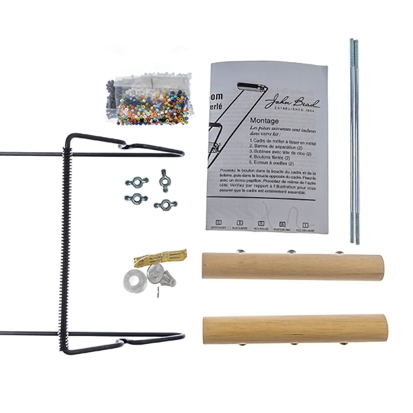 John Bead Metal Bead Loom Kit with Seed Beads &#x26; Tools