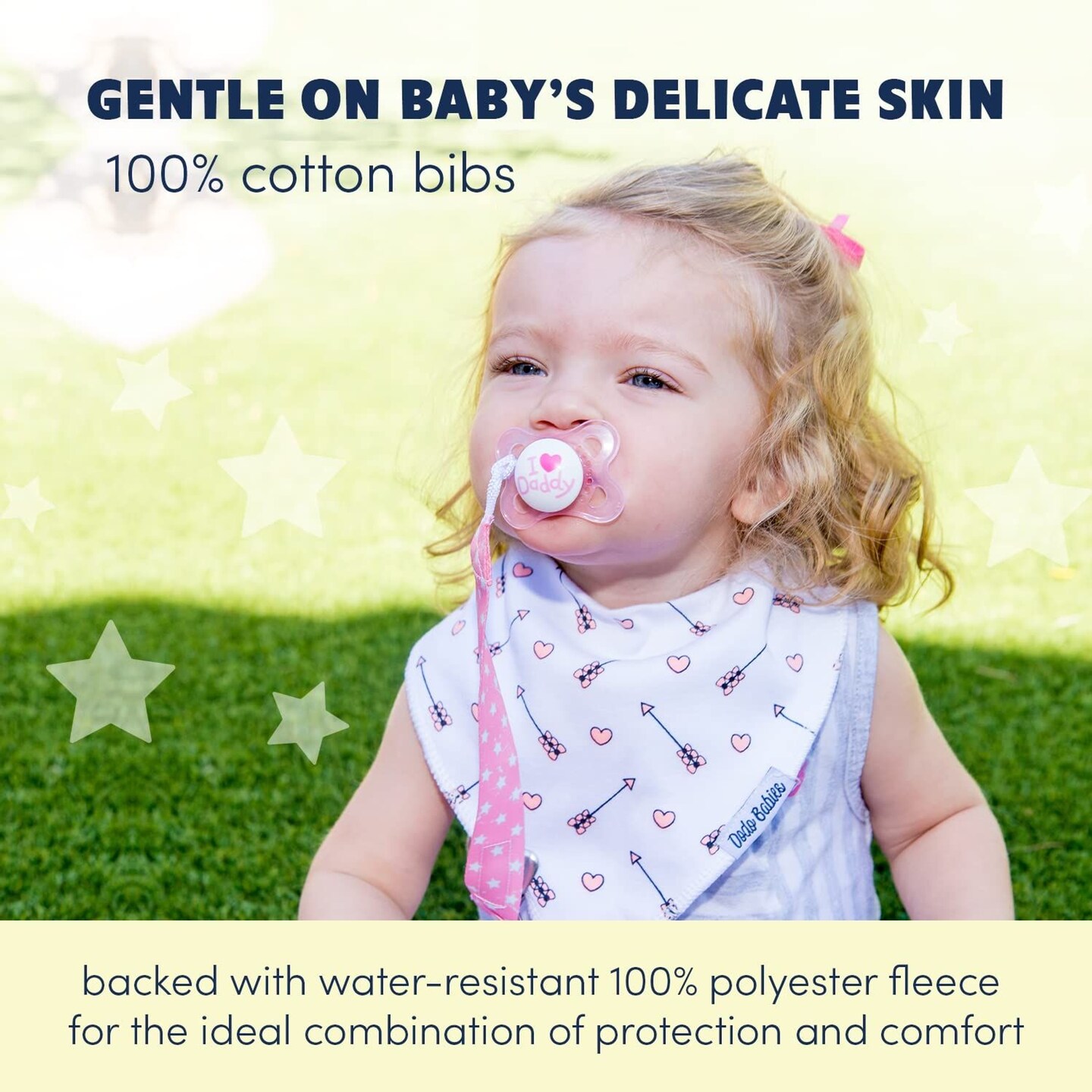 Dodo Babies Bandana Drool Bib Set &#x2013; Four 100% Cotton Bibs with Soft Polyester Lining, 2 Pacifier Clips, Binky Case, Pink Gift Bag for Baby Girl or Boy Shower &#x2013; Adjustable Snap Fit for 3-24 Months
