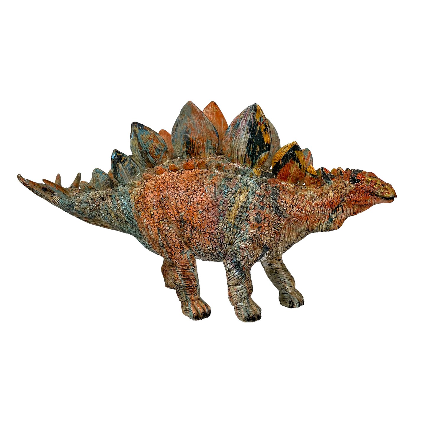 Colorful Stegosaurus Statue - 7.5" Detailed Dinosaur Decor for Home or Office