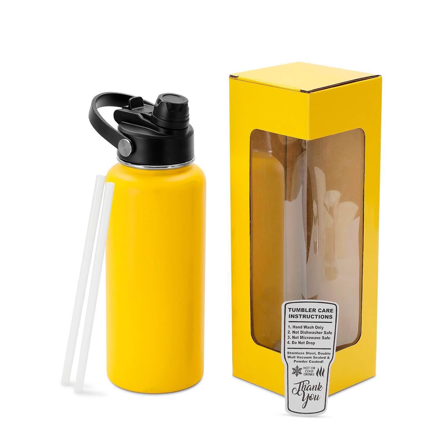 Makerflo 32 oz Hydro Powder Coated Water Bottle with 2-in-1 Lid | Craft-Ready for DIY Gifts &#x26; Personalization (Laser Engravable, UV DTF, Epoxy, Vinyl) - Not for sublimation and DTF
