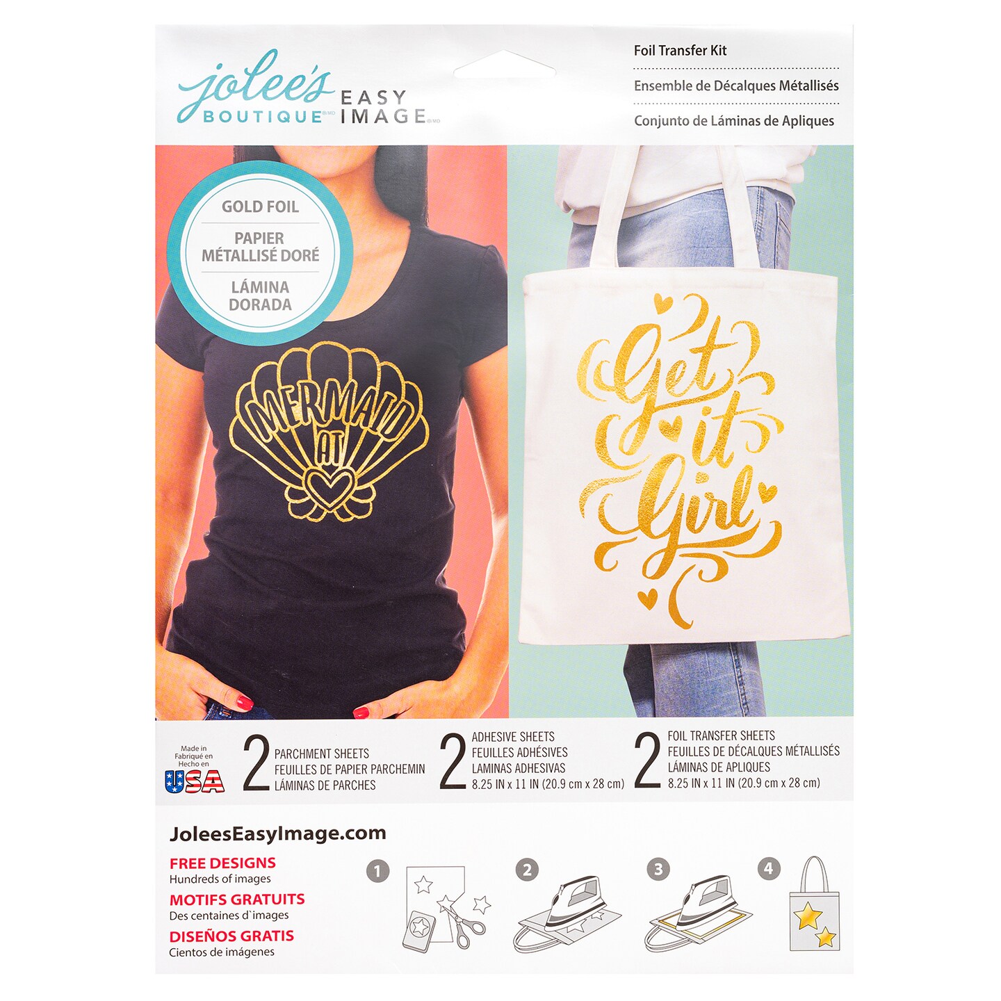 IRON-ON JOB EASY IMAGE FOIL TRANSFER 8.5x11&#x22; 5 Sheets GOLD 8600167 by We R Memory Keepers