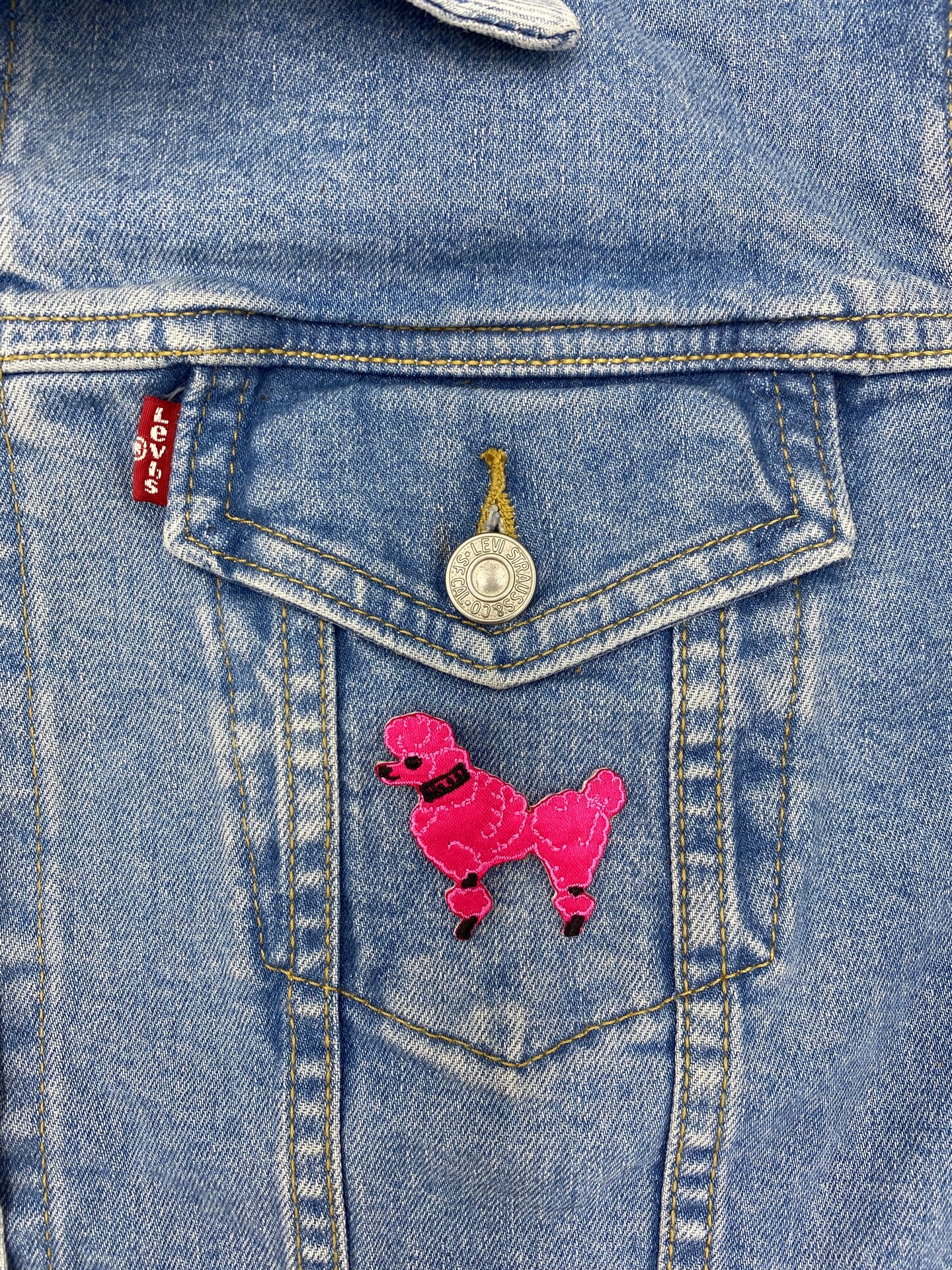 Hot Pink Poodle, Pets, Embroidered, Iron on Patch