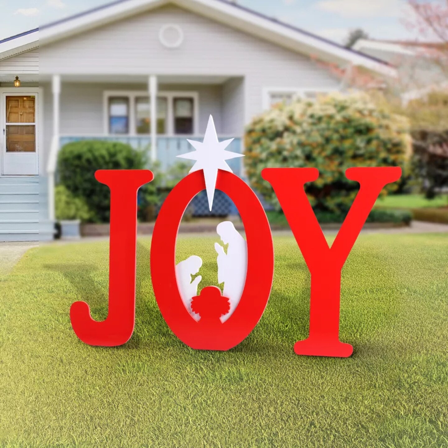 Kitcheniva Outdoor Christmas Decorations JOY Nativity Sets Red