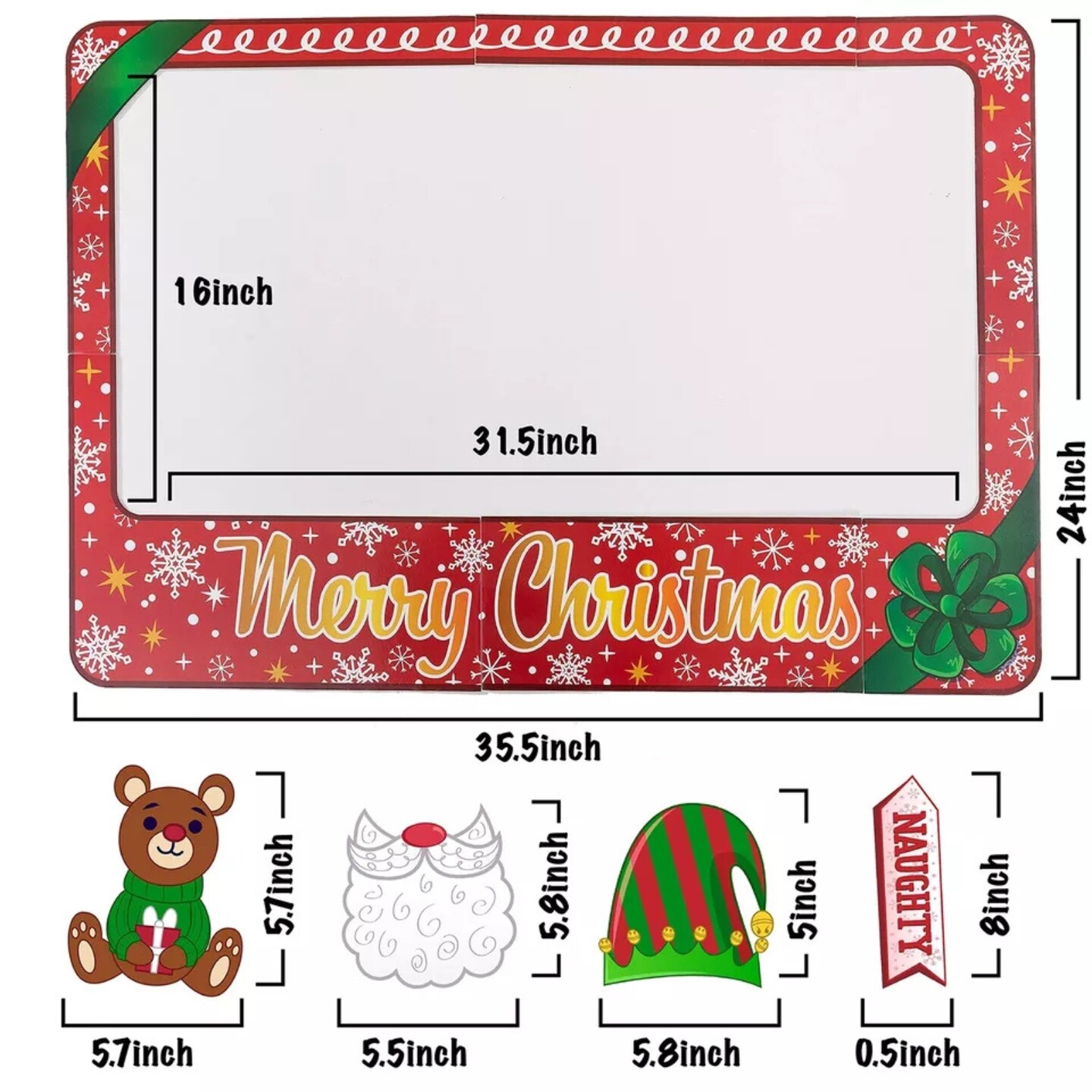 Kitcheniva Christmas Party Photobooth 1 Big Frame And 12 Pcs Props