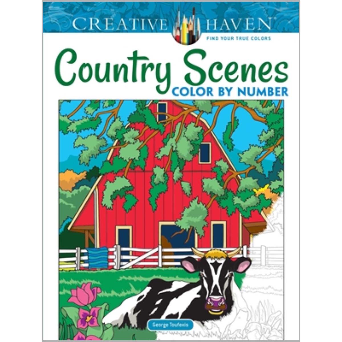 Dover  Country Scenes Color by Number Coloring Book