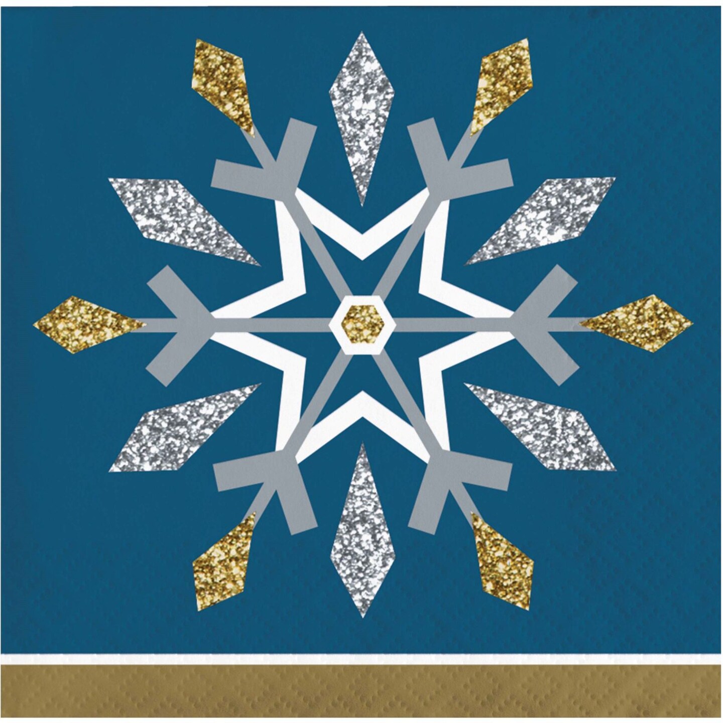 Party Central 2-Ply Snowflake Christmas Beverage Napkins - 5&#x22; - Club Pack of 192