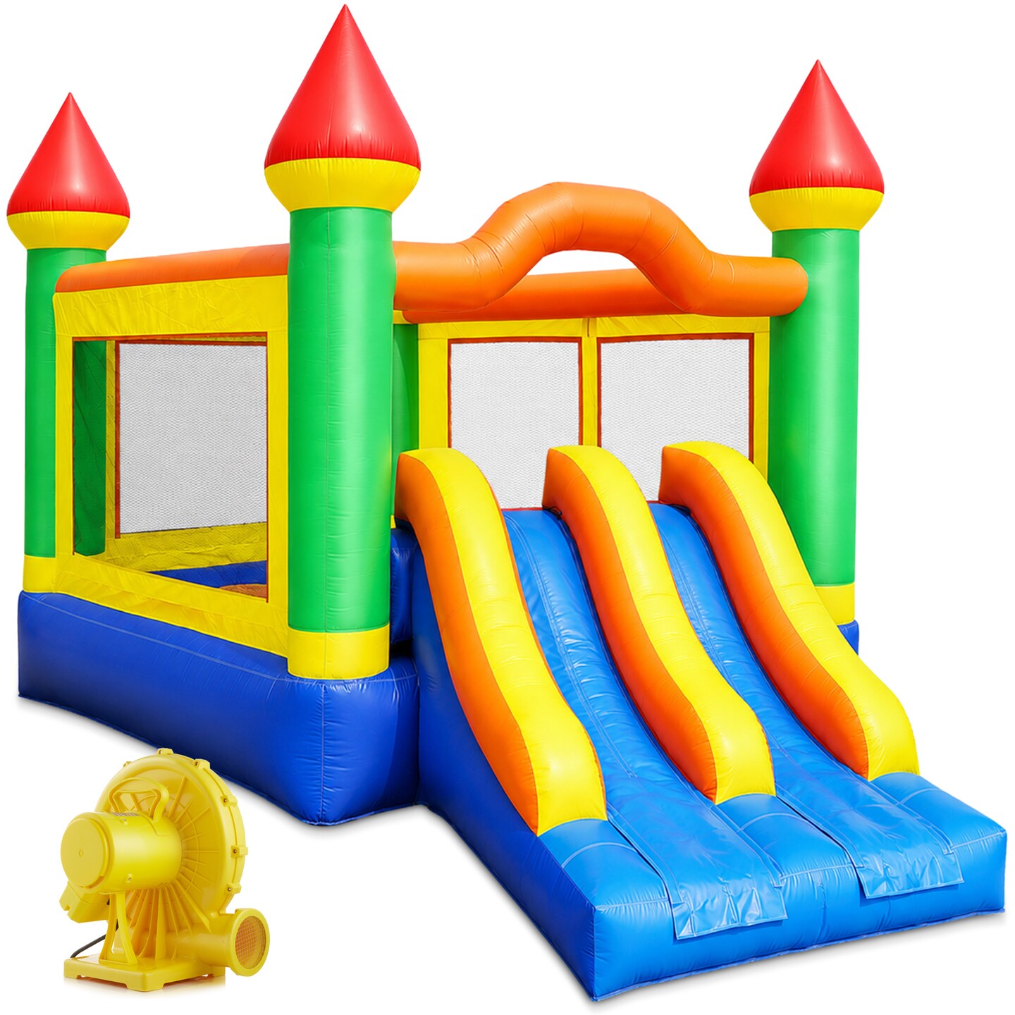 Cloud 9 Commercial Grade Mega Double Slide Castle Bounce House with Blower - 100% PVC 22' x 15' Inflatable Bouncer