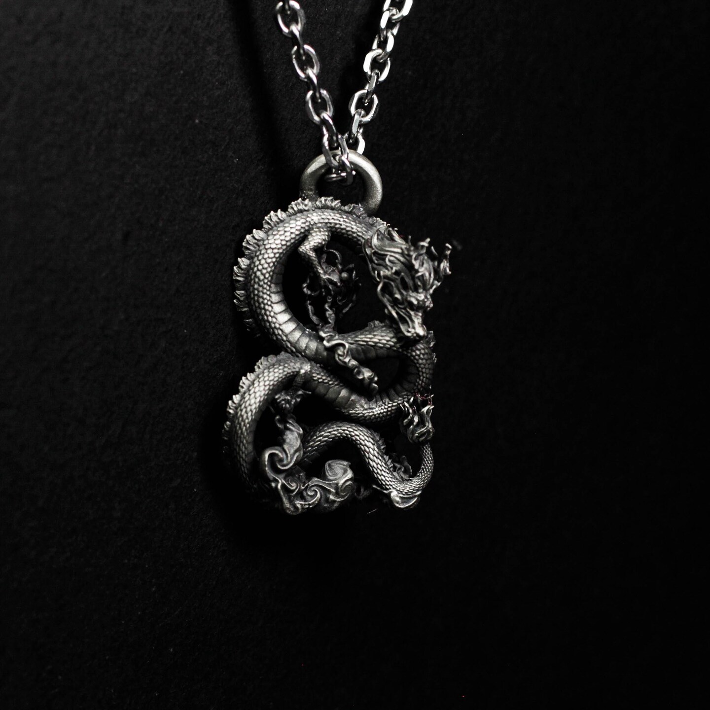 Chinese Dragon Pendant - Handmade 925 Silver Oriental Dragon