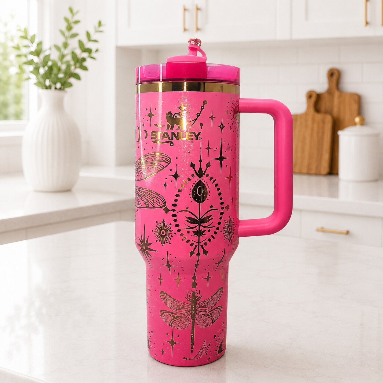 Authentic Stanley Pink Parade 40oz Quencher | Laser Engraved