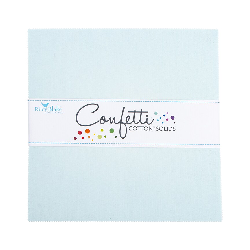 Confetti Cotton 10" Square Pack (Layer Cake / 10" Stacker) in Bleached Denim by Riley Blake (10-120-BLEACHED-42)