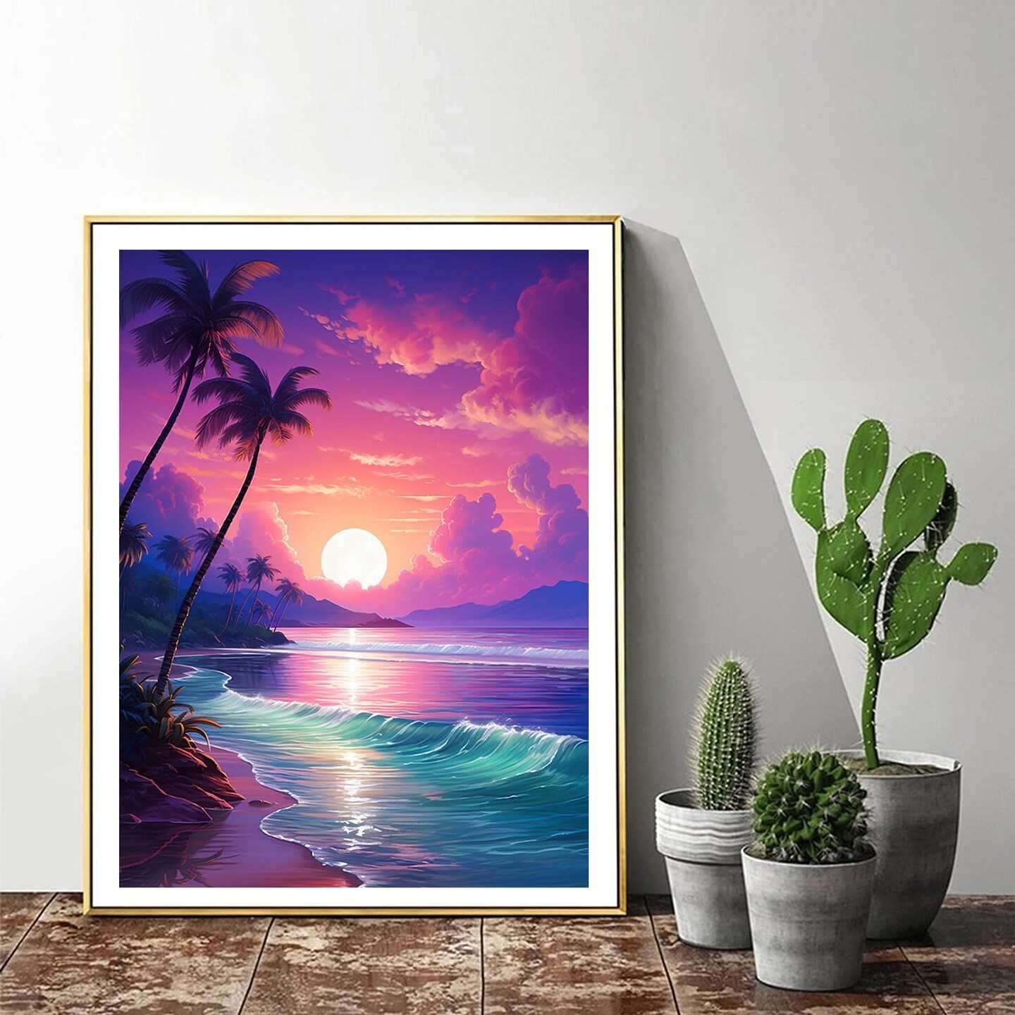 5D Diamond Painting Beach Sunset Scene Kits for Adults