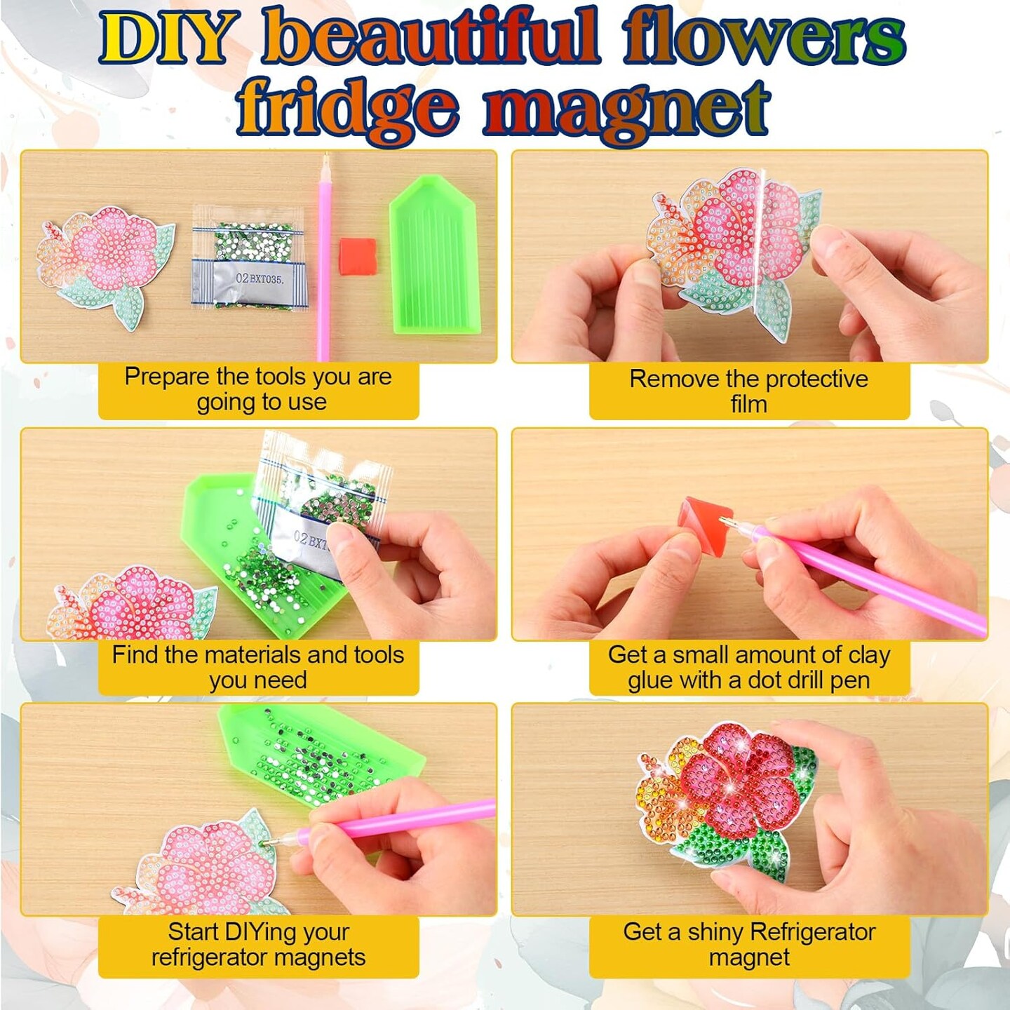 30 Pcs Diamond Painting Magnets Spring Diamond Art Magnet Kits