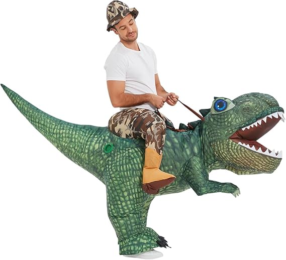 GOOSH Inflatable Dinosaur Halloween Riding Diplodocus Air Costume for Kids and Adults