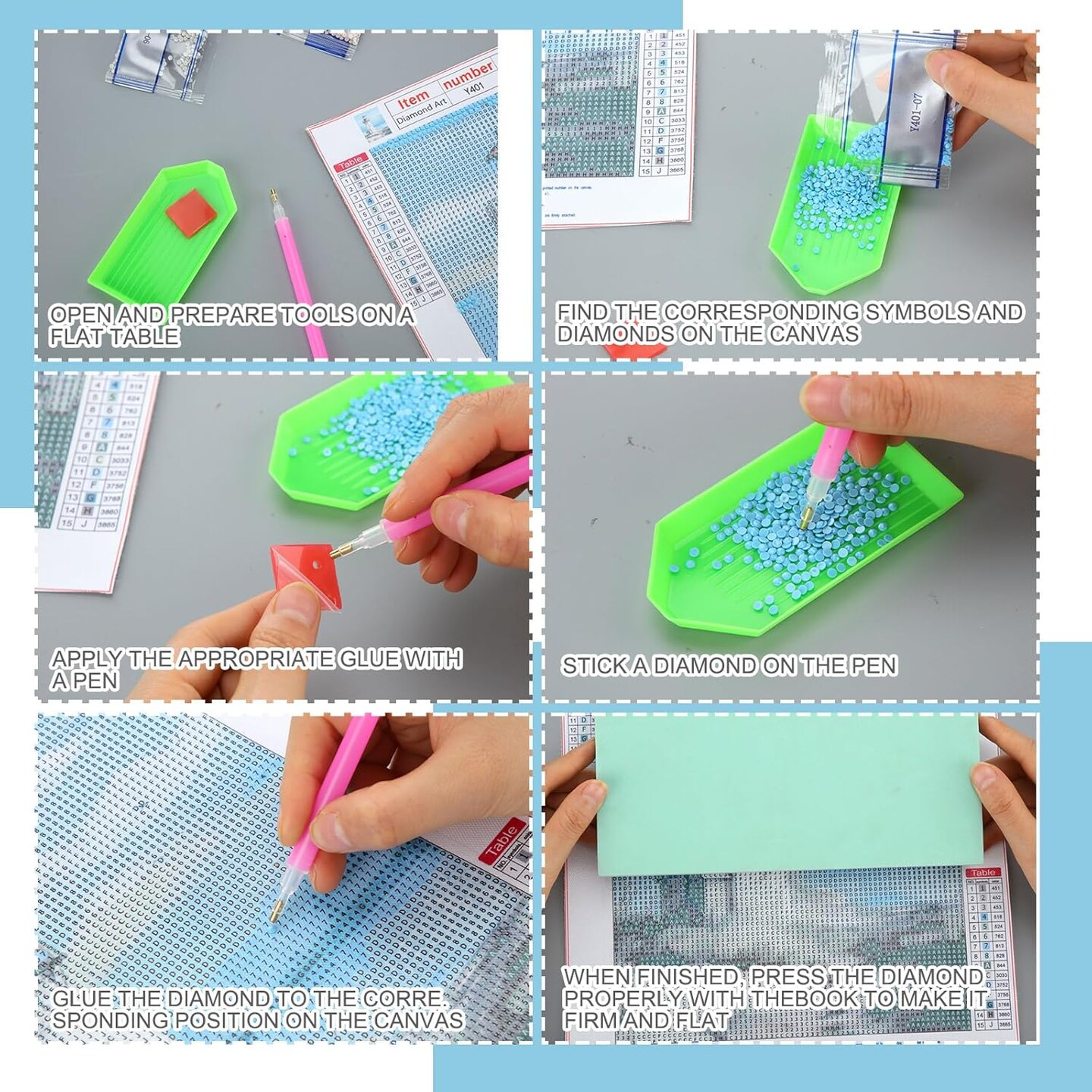 4 Pcs Diamond Art Kits DIY Painting for Adult Aesthetic Wall Diamond Crafts