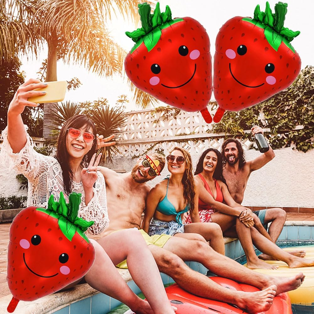 Strawberry Birthday Party Decorations Kit - Smile Shaped Balloon Arch