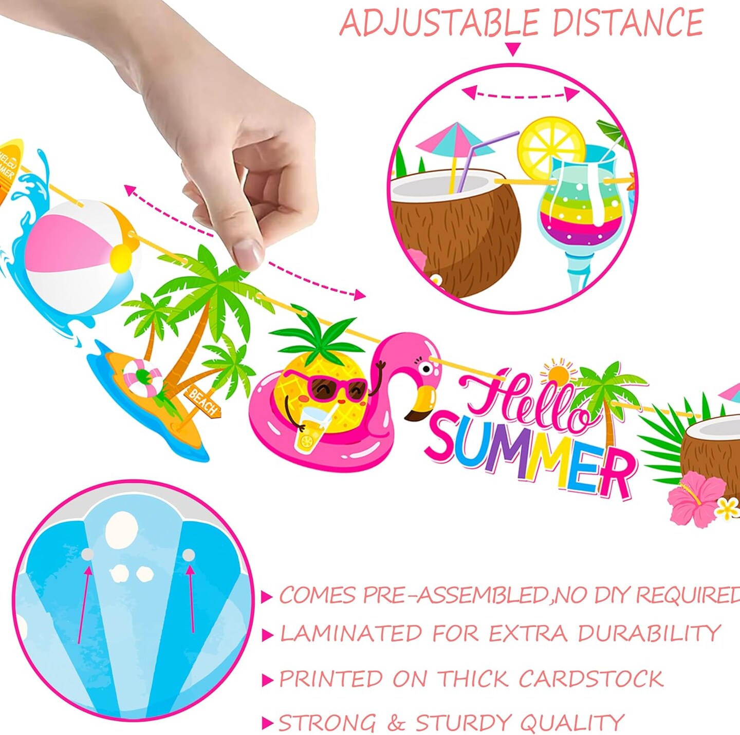 Hello Summer Letter Balloons and Banners (2pcs)