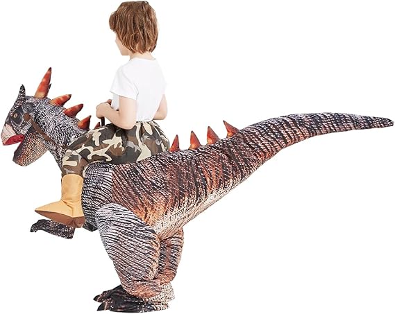 GOOSH Inflatable Dinosaur Halloween Costume Riding Stegosaurus for Kids and Adults