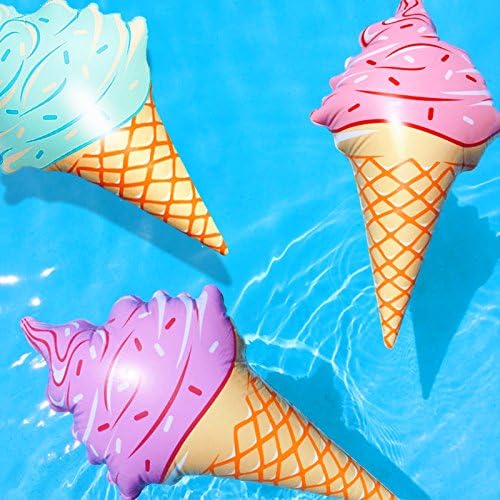 Giant Inflatable Ice Cream Cone for Summer Party (36 Inches, Pack of 3)