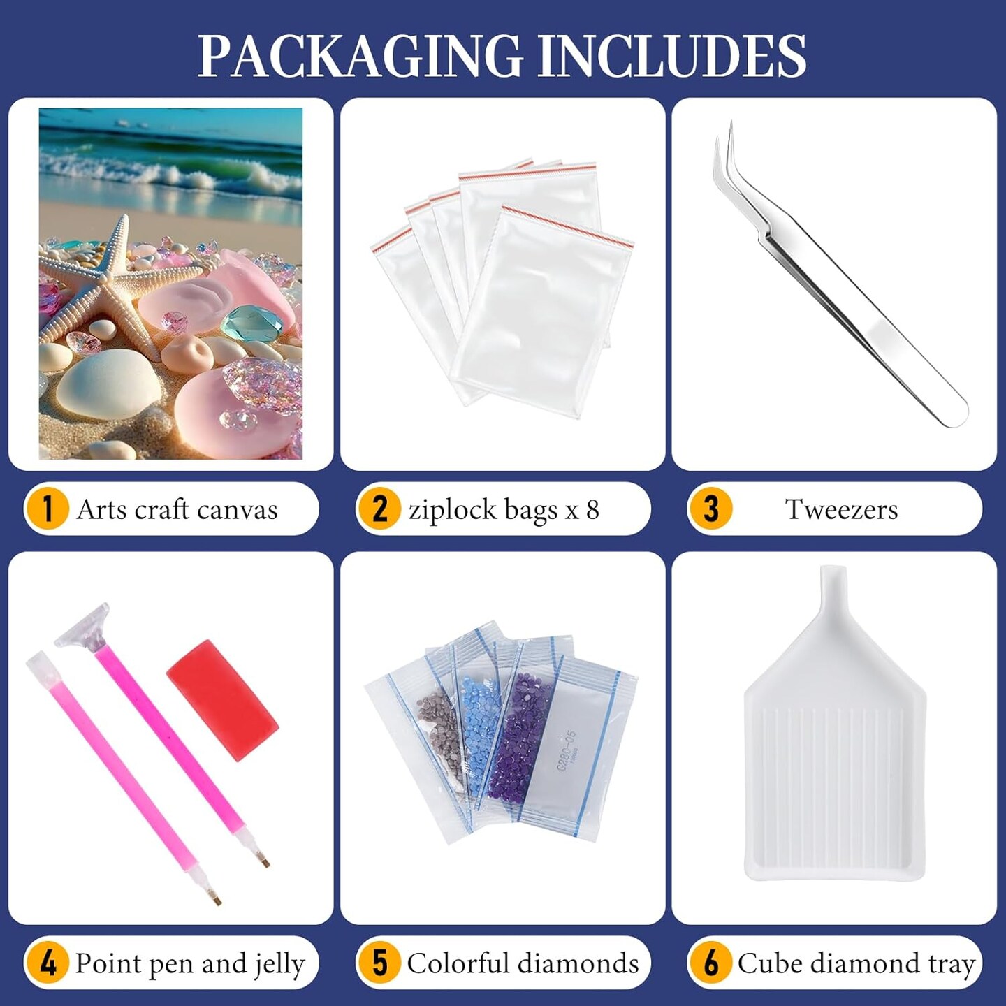 Beach Diamond Art Kits for Adults, Sea Stone Diamond Painting Kits for Adults Beginners