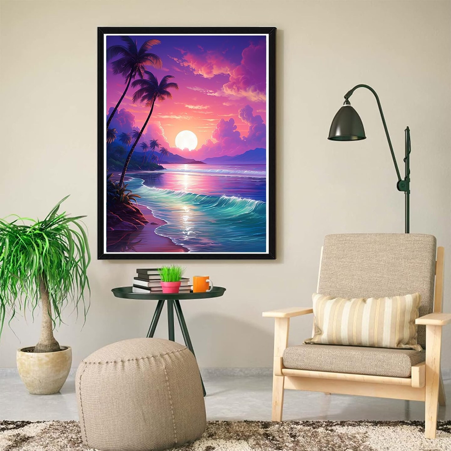 5D Diamond Painting Beach Sunset Scene Kits for Adults