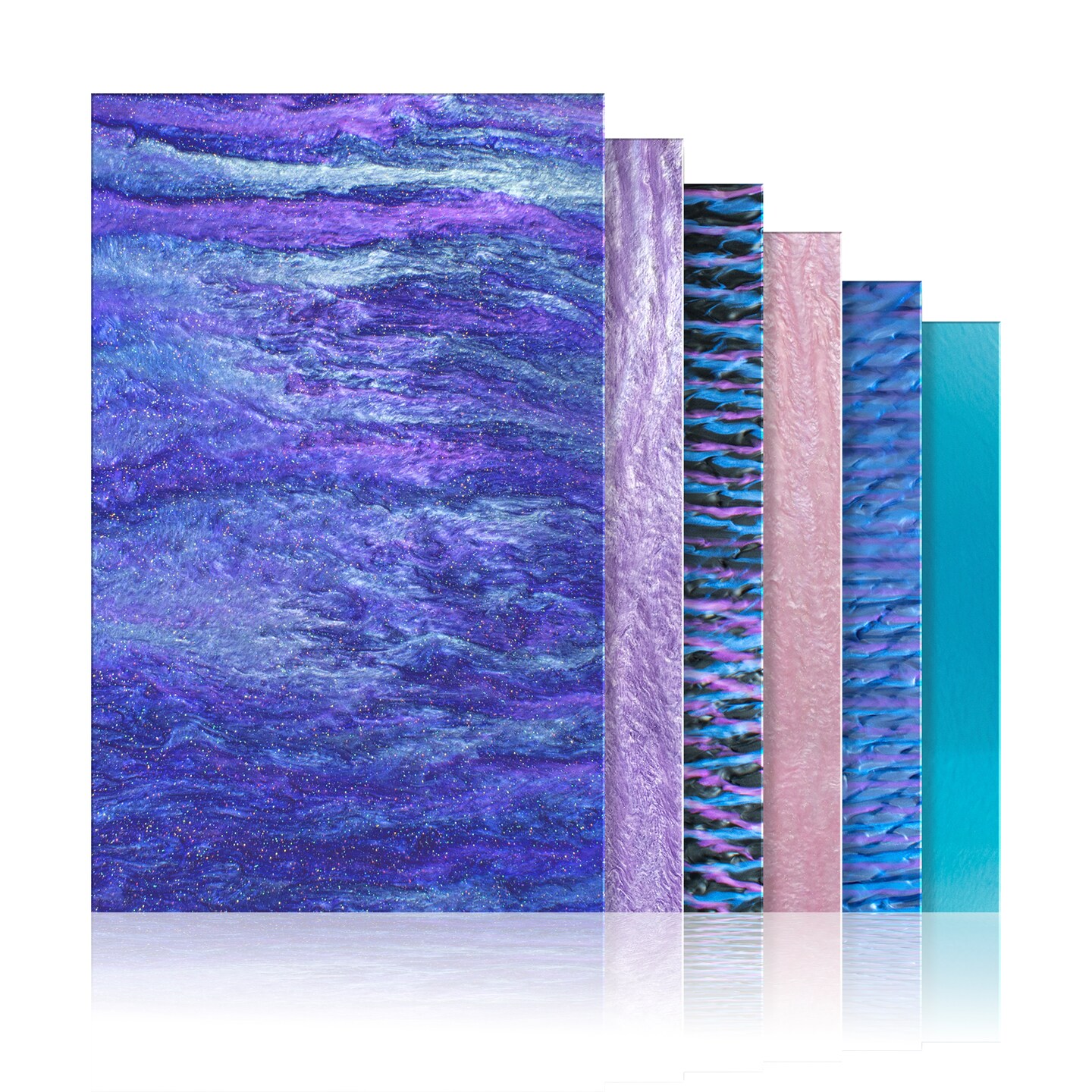 ColorWave Acrylic Variety Pack, Glowforge Ready, 6 Sheets, 1/8th", 12"x19", Cast Acrylic, Craft Closet Brand