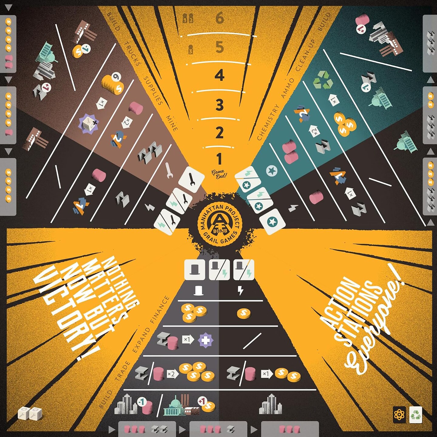 Matagot: Manhattan Project: War Machine - Strategy Board Game, Grow &#x26; Develop A Nation, Building &#x26; Resource Management, Age 12+, 1-4 Player, 30-60 Min