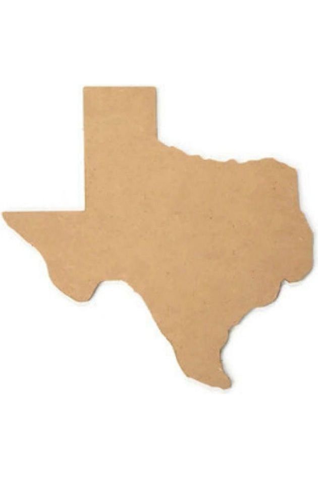 Texas Shaped Wood Cutout - Unfinished Wood