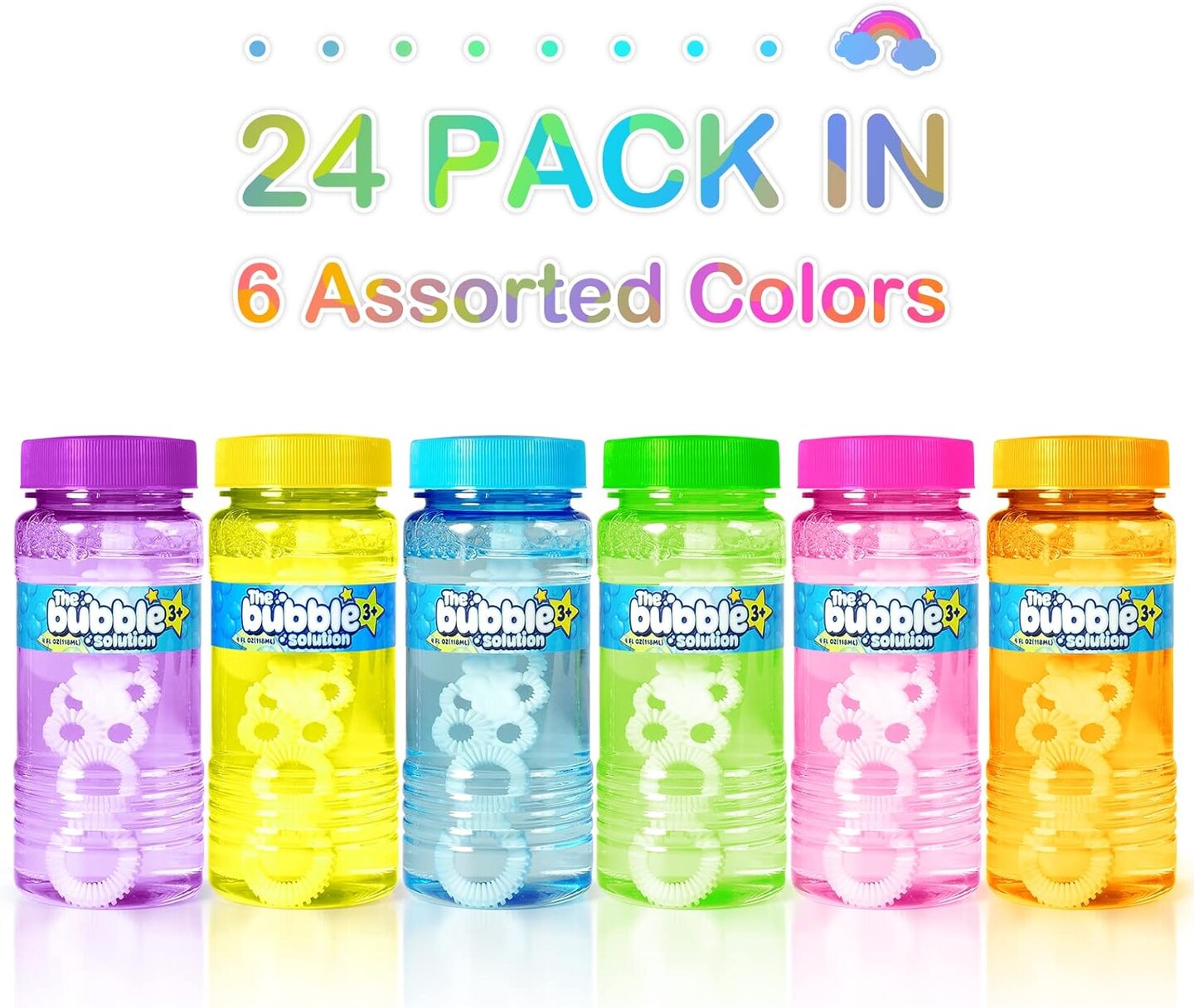 24 Pcs Bubble Bottles with Wand,Bubbles Party Favors for Kids,Summer Toys, Blow Bubbles Solution Novelty Toy, Party Favors, Birthday Party Supplies, Outdoor &#x26; Indoor Activity