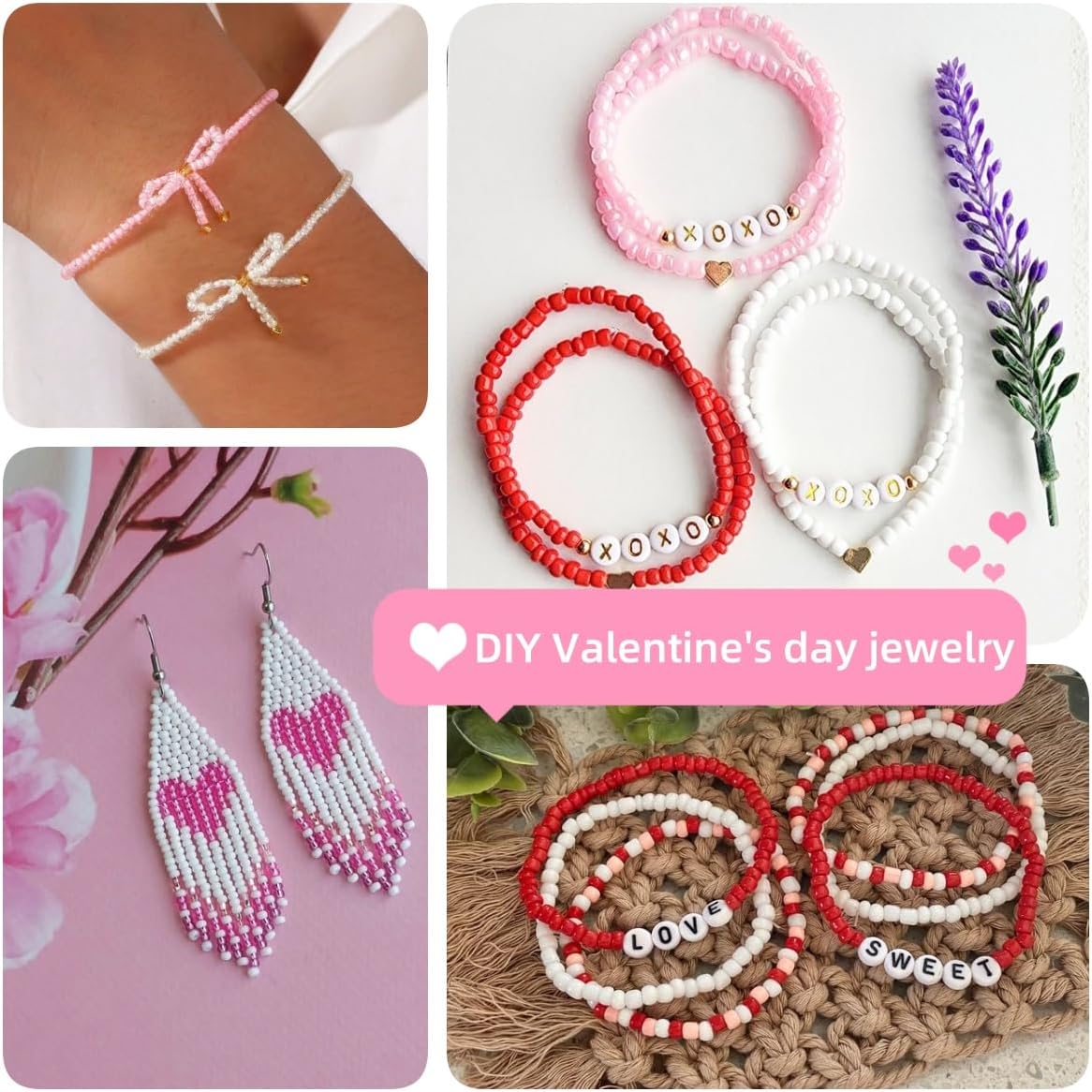 Friendship Bracelet Kit 3mm Seed Beads, 30000 Pcs 8/0 Glass Seed Beads 96 Colors Small Beads Bulk with Letter Bead Charms for Jewelry Making Girls Rings Necklaces