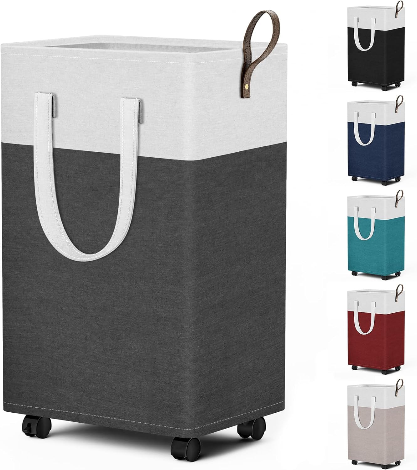 75L Rolling Laundry Hamper with Wheels, Collapsible &#x26; Waterproof Laundry Hamper, Mobile Clothes Hamper, Storage Laundry Bins with Handles for Laundry Room, Bedroom, Bathroom &#x26; Dorm