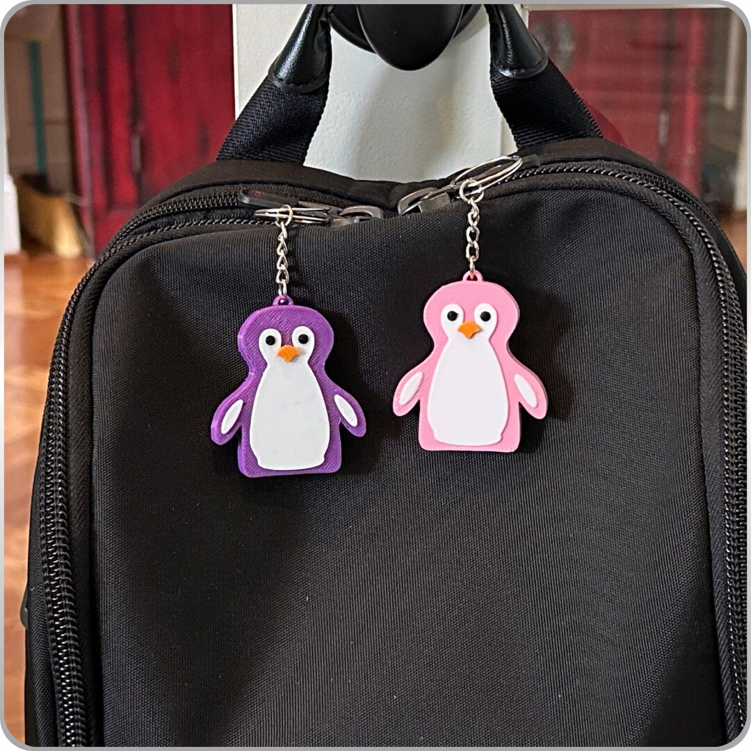 Penguin Backpack Keychain: Cute Bag Charm, Gift for Kids