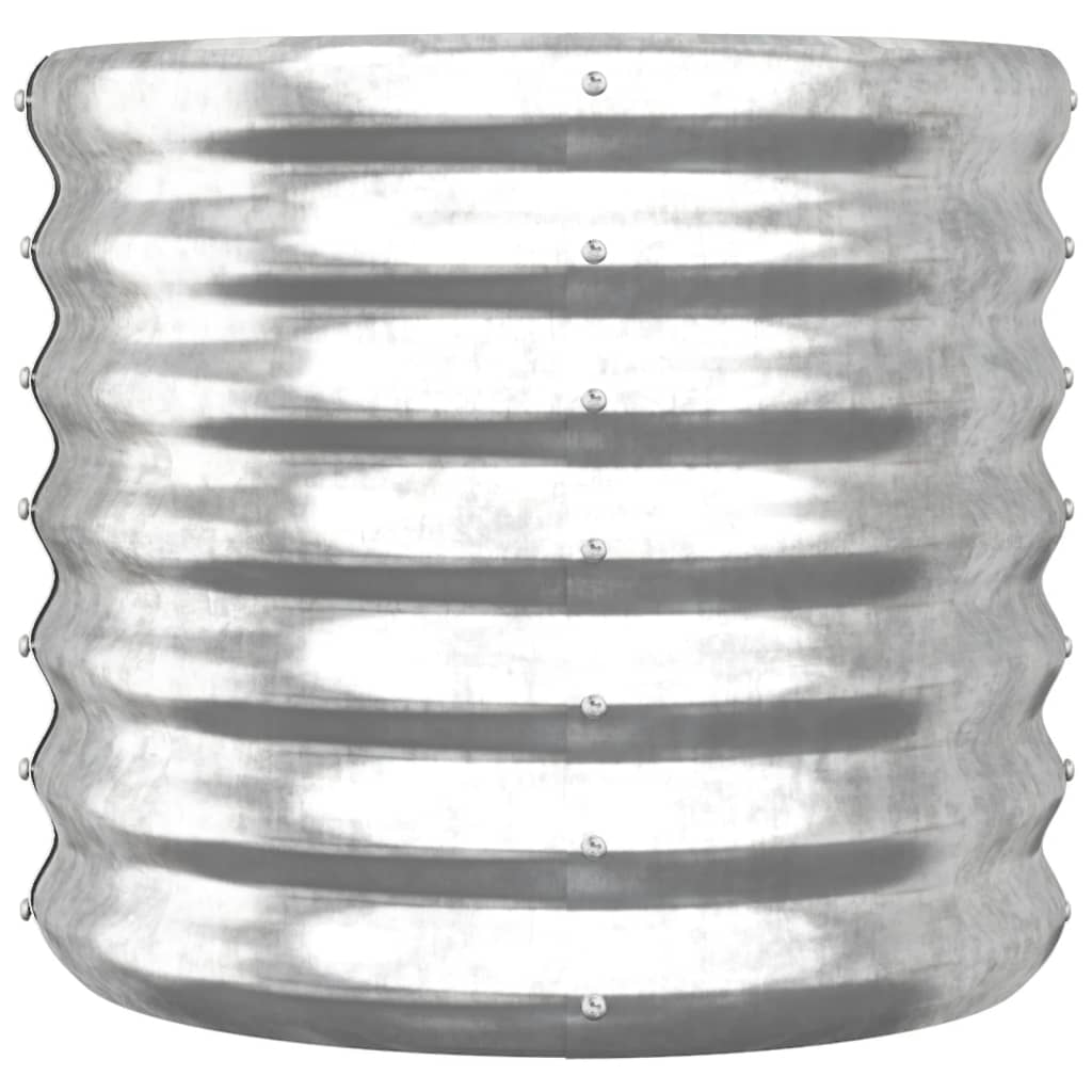vidaXL Garden Planter Powder-coated Steel 15.7&#x22;x15.7&#x22;x14.2&#x22; Silver