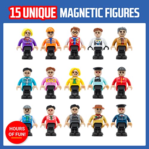 15 Pieces Figures Community - Play People Perfect for Magnetic Tiles Building Blocks - STEM Learning Toys Children – Magnet Tiles Expansion Accessories Pack